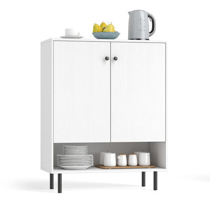 Modern 2-Door Kitchen Sideboard Cabinet with Adjustable Shelving and Sturdy Metal Support