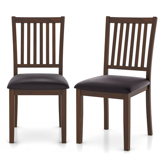 Modern Upholstered Dining Chairs with Slanted High Backrest Set of 2