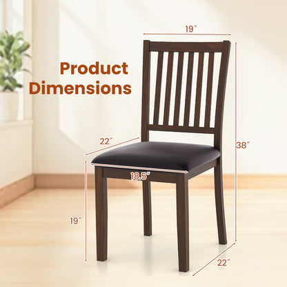 Modern Upholstered Dining Chairs with Slanted High Backrest Set of 2