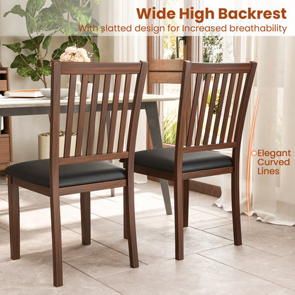 Modern Upholstered Dining Chairs with Slanted High Backrest Set of 2