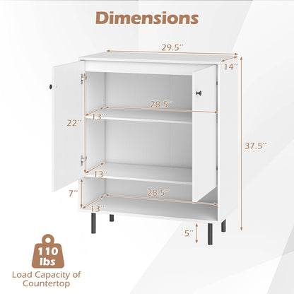 Modern 2-Door Kitchen Sideboard Cabinet with Adjustable Shelving and Sturdy Metal Support