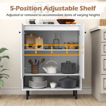 Modern 2-Door Kitchen Sideboard Cabinet with Adjustable Shelving and Sturdy Metal Support