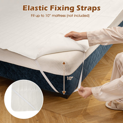 Machine Washable Electric Bed Warmer with Dual Controllers 9 Heat Settings and Auto Shut-Off