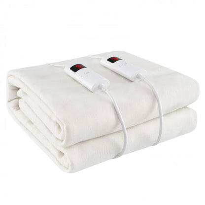 Machine Washable Electric Bed Warmer with Dual Controllers 9 Heat Settings and Auto Shut-Off