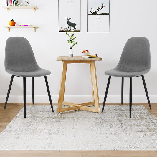 Modern Dining Chairs with Durable Black Metal Legs and Upholstered Seats Set of 4