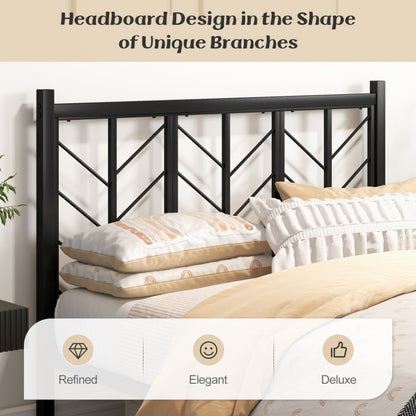 Sleek Platform Bed with Headboard and Metal Frame for Ultimate Support - Full Size