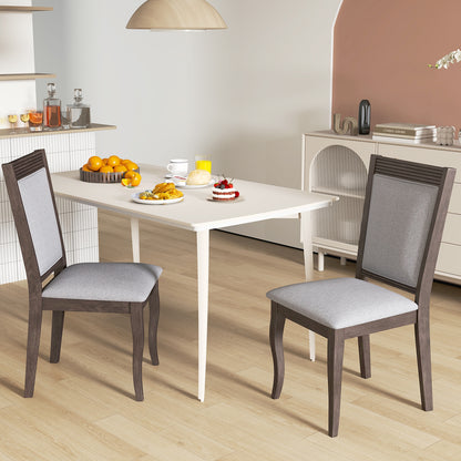 Elegant Rubber Wood Dining Chairs with Plush Padded Seats Set of 2