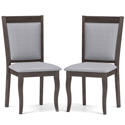 Elegant Rubber Wood Dining Chairs with Plush Padded Seats Set of 2