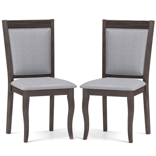 Elegant Rubber Wood Dining Chairs with Plush Padded Seats Set of 2