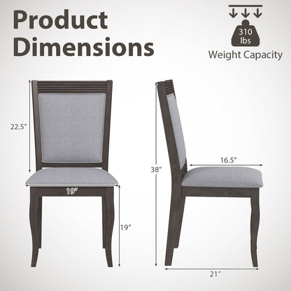 Elegant Rubber Wood Dining Chairs with Plush Padded Seats Set of 2