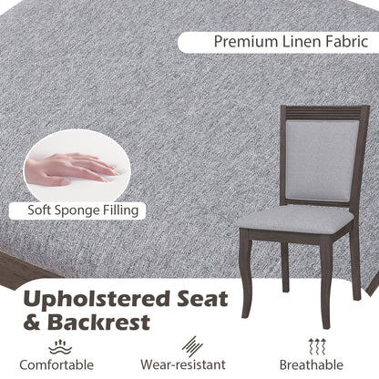Elegant Rubber Wood Dining Chairs with Plush Padded Seats Set of 2