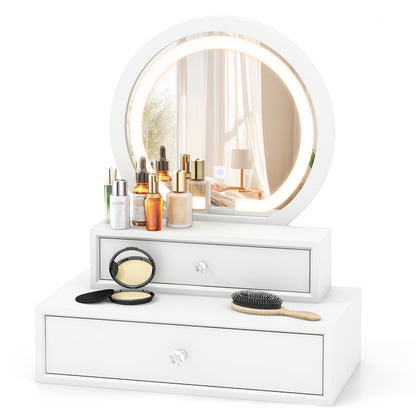 LED Makeup Mirror – Tabletop Vanity Mirror with Adjustable Brightness & Color Modes