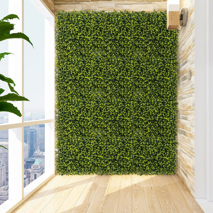 12 Pieces 20" x 20" Faux Eucalyptus Hedge Panels for Privacy & Decorative Green Walls