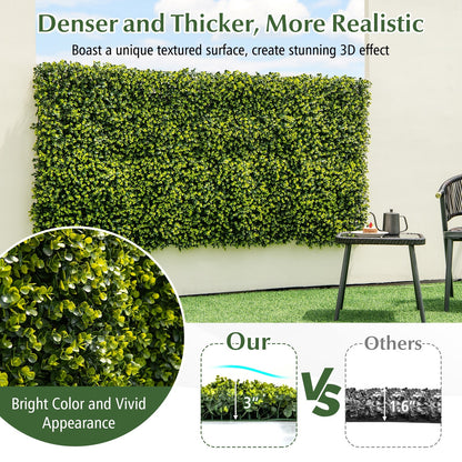 12 Pieces 20" x 20" Faux Eucalyptus Hedge Panels for Privacy & Decorative Green Walls