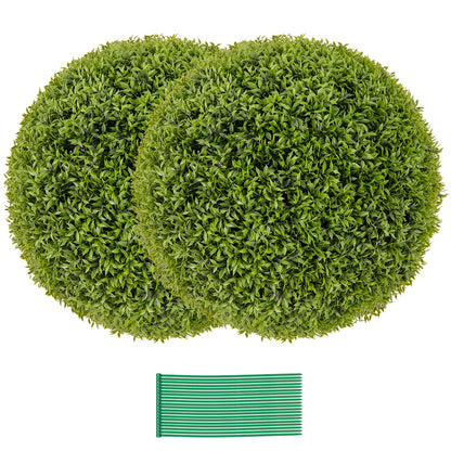 Set of 2 - 20" Artificial Boxwood Topiary Balls for Home & Garden Décor