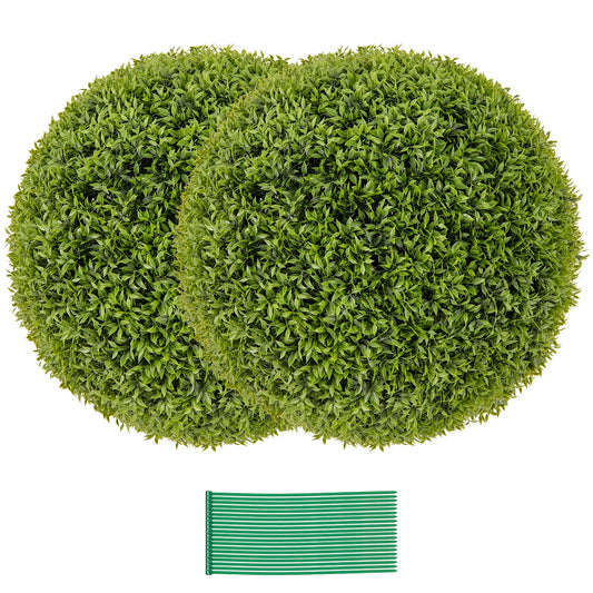 Set of 2 - 20" Artificial Boxwood Topiary Balls for Home & Garden Décor