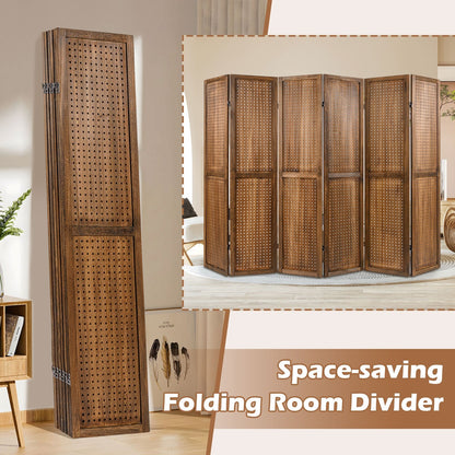Multi-Functional Pegboard Display Divider with 360° Hinges and Solid Wood Frame - 6 Panel