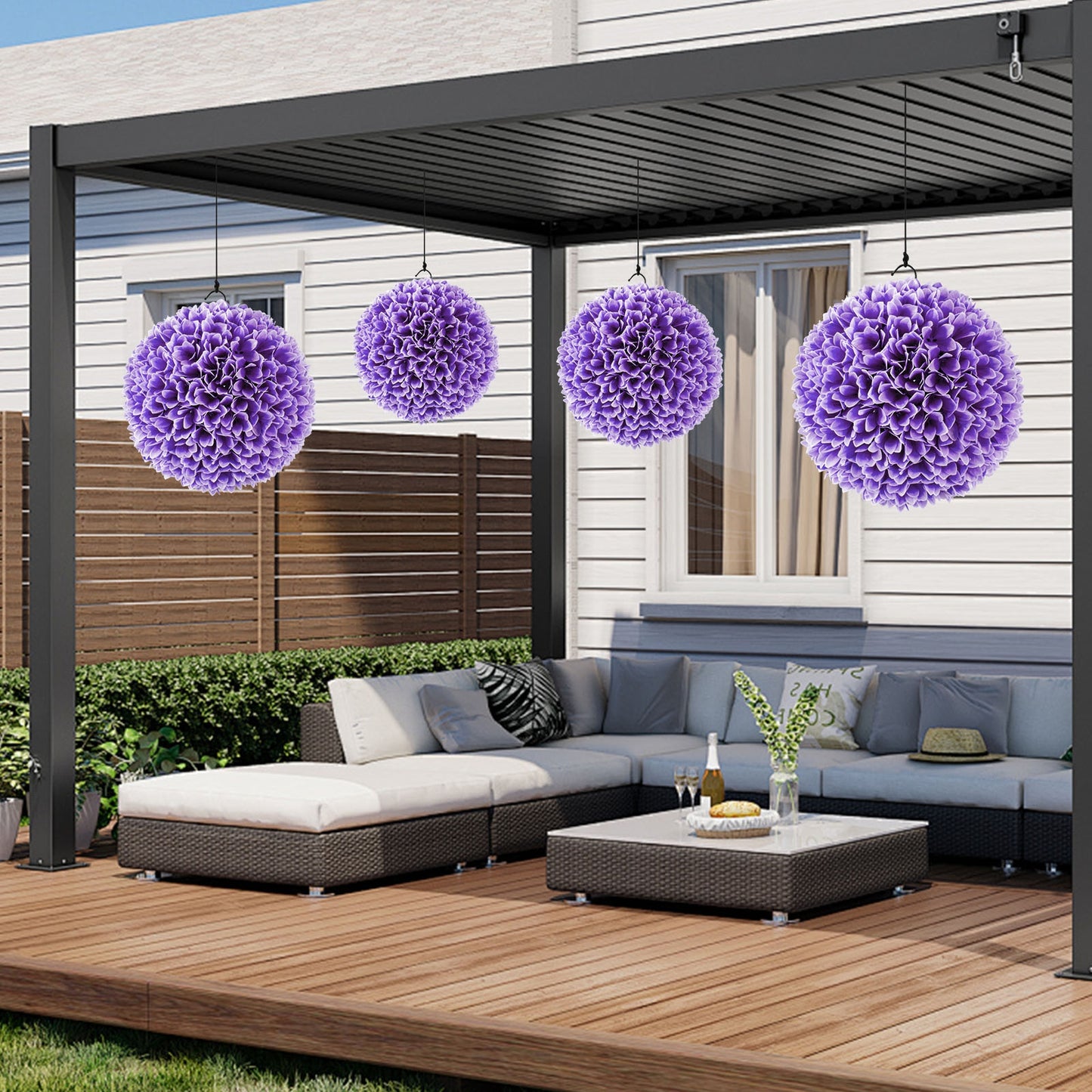 2 PCS Artificial Boxwood Topiary Balls – Lifelike Faux Plant Decorative Balls for Indoor & Outdoor Decor