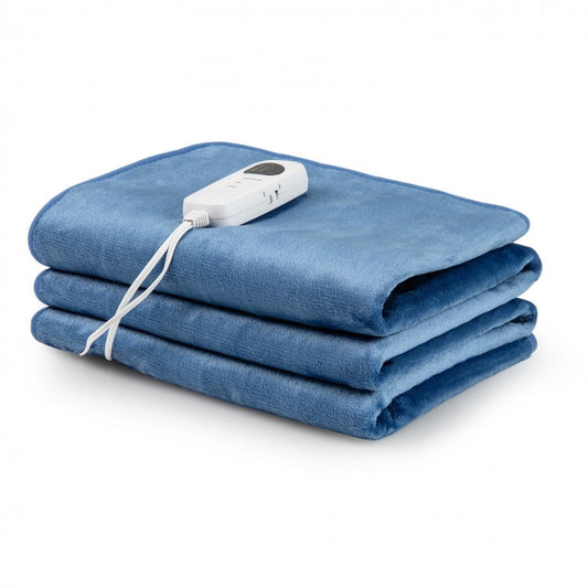 5 Level Electric Heated Mattress Pad with Overheat Protection & Fast Heating – Blue