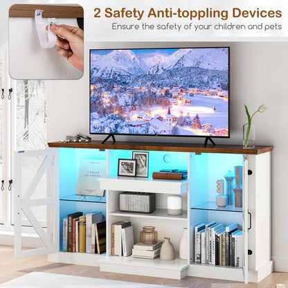 LED Media Console with Adjustable Shelves for TVs up to 65 Inches