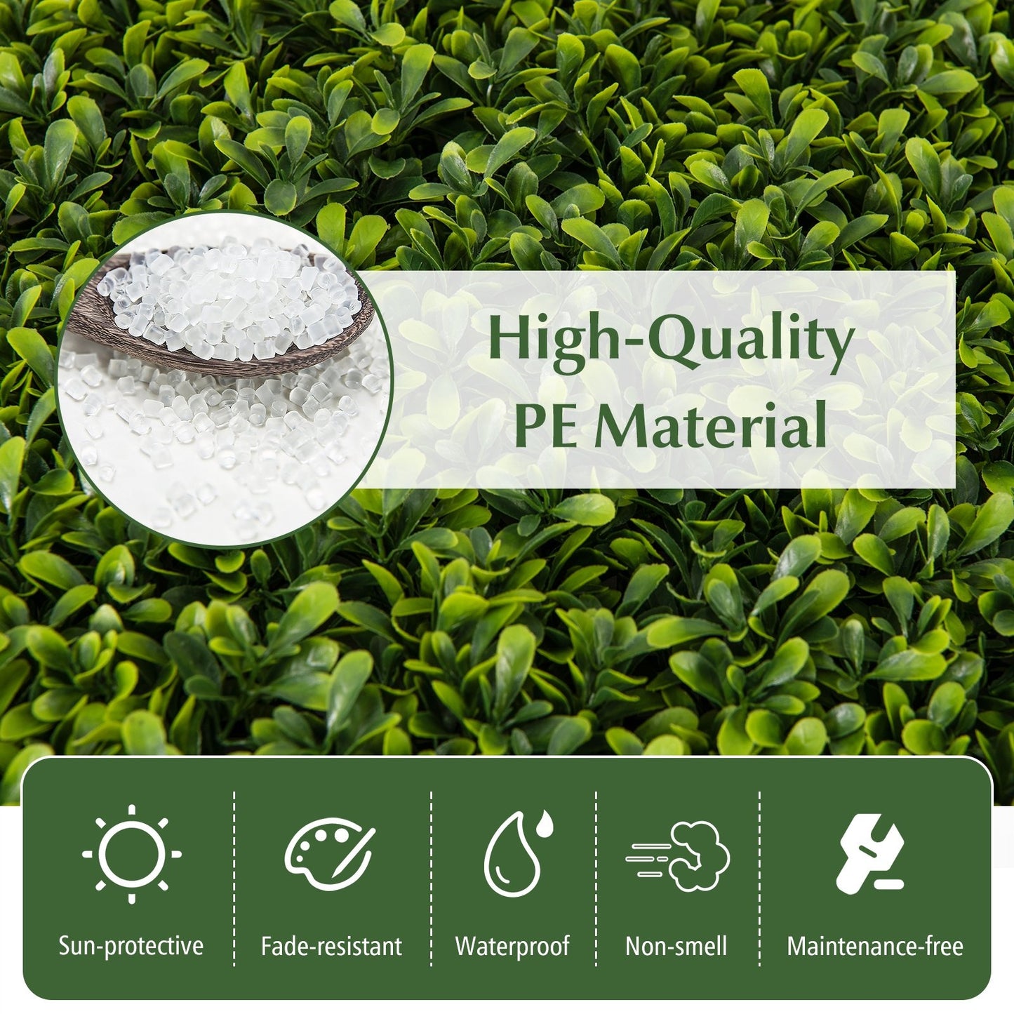 12 Pack 20x20 Faux Boxwood Panels for Privacy Screens and Green Wall Backdrops
