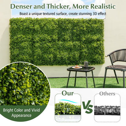 12 Pack 20x20 Faux Boxwood Panels for Privacy Screens and Green Wall Backdrops