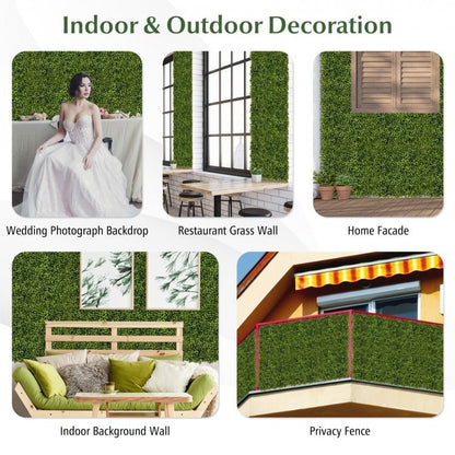 12 Pack 20x20 Faux Boxwood Panels for Privacy Screens and Green Wall Backdrops