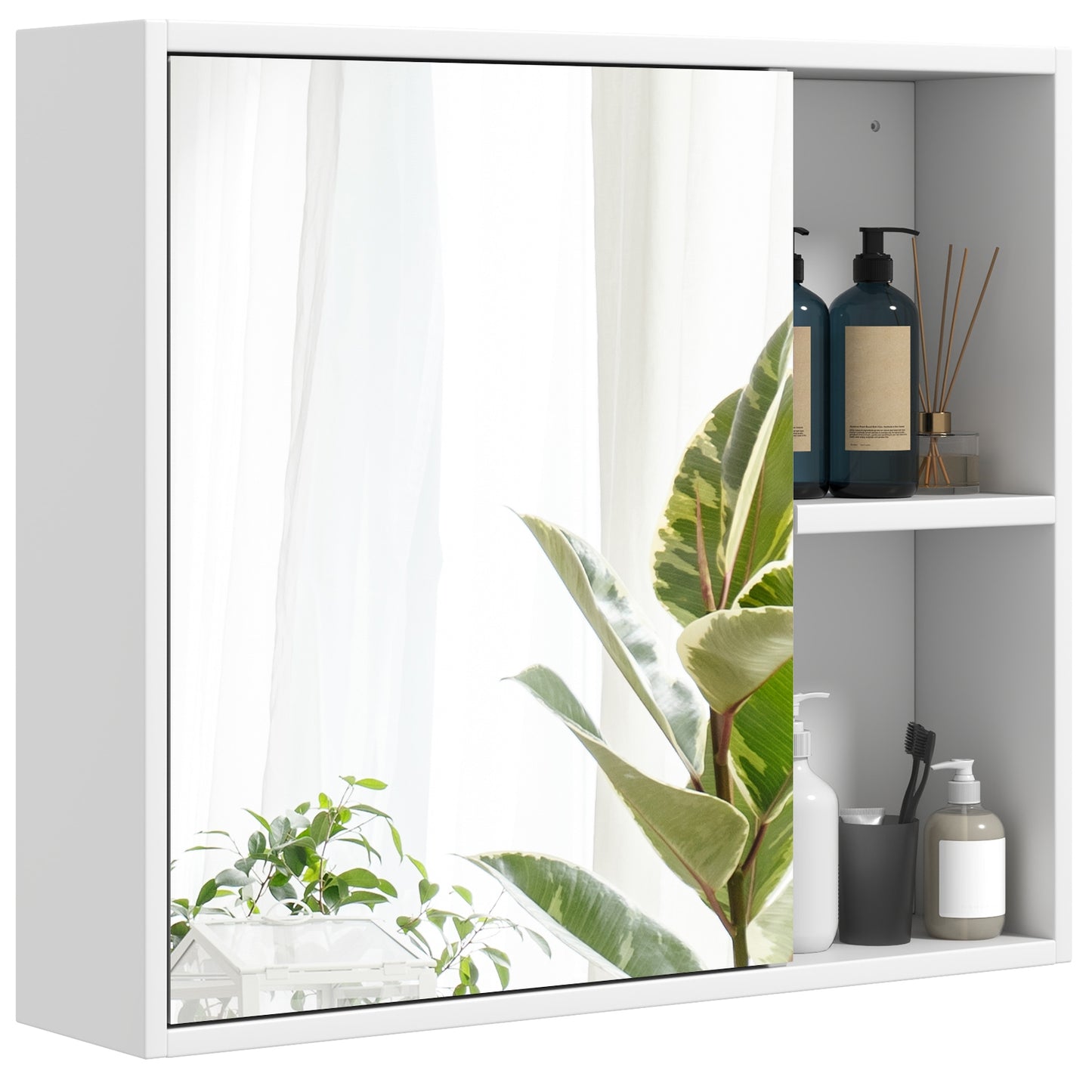 Bathroom Medicine Cabinet with Single Mirror Door - Wall Mount