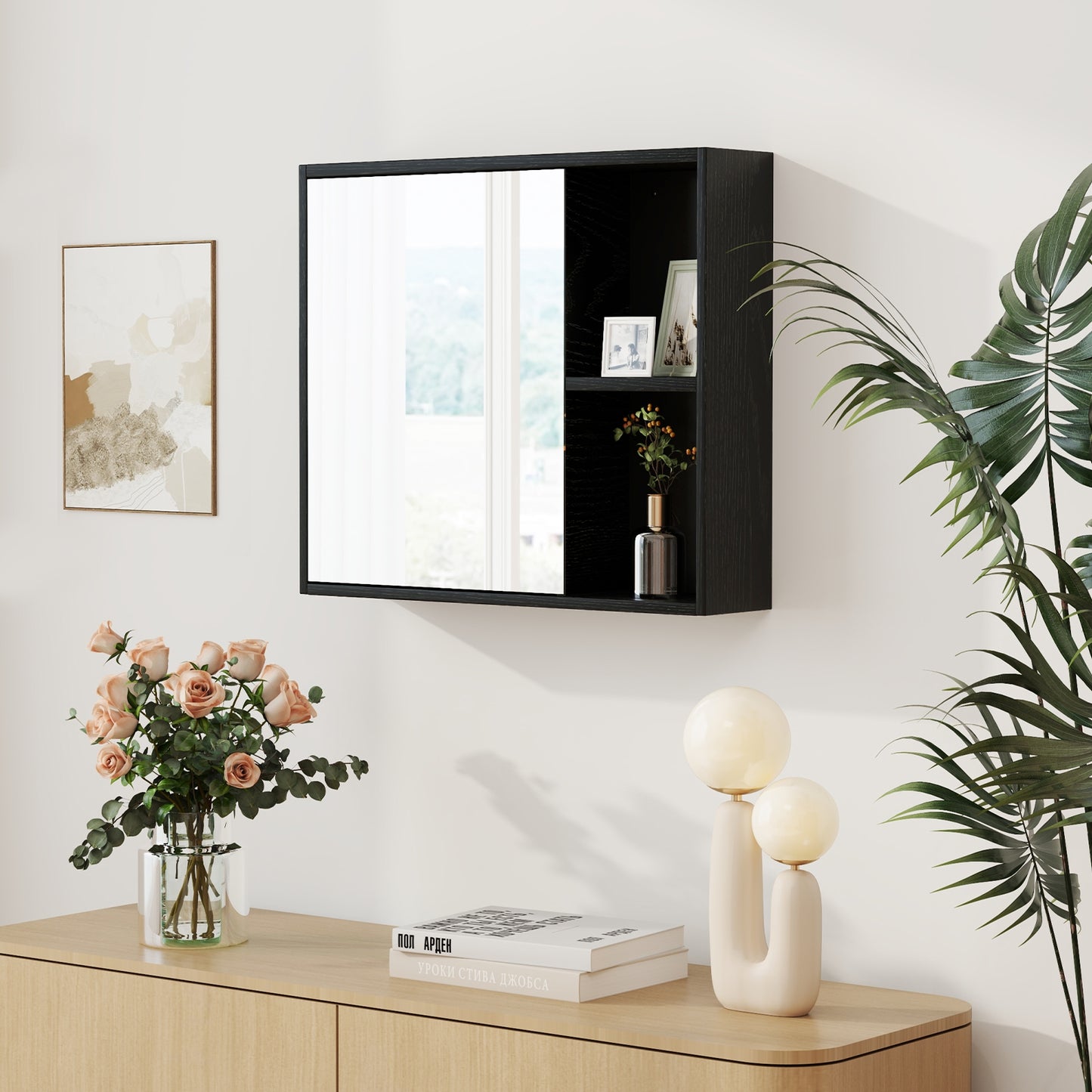 Bathroom Medicine Cabinet with Single Mirror Door - Wall Mount