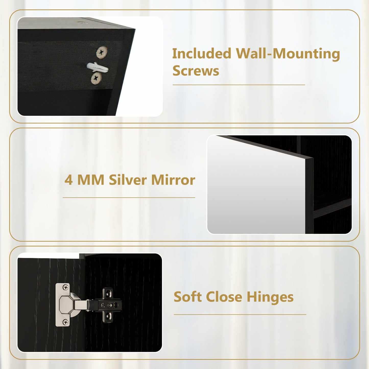 Bathroom Medicine Cabinet with Single Mirror Door - Wall Mount