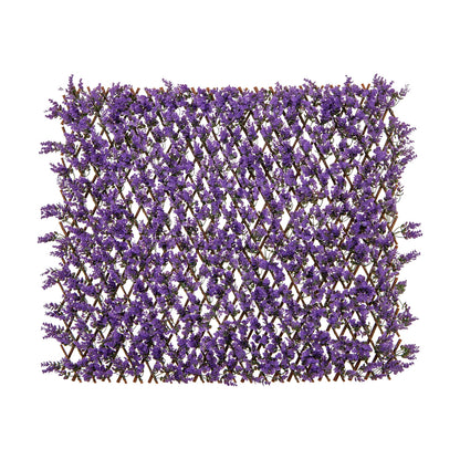 Faux Purple Eucalyptus Privacy Panel with Willow Frame for Balcony & Patio