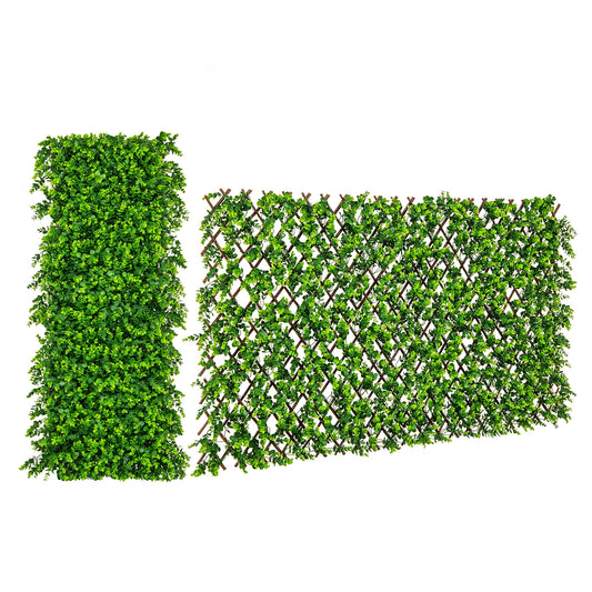 Adjustable Privacy Fence Screen with UV-Resistant Artificial Greenery for Balcony & Patio