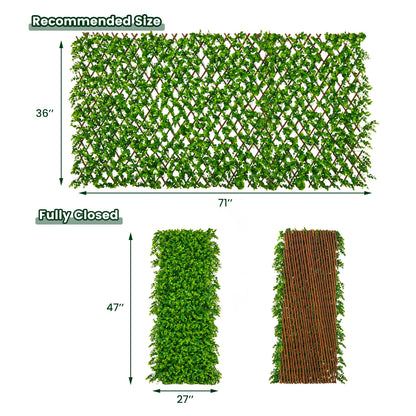 Adjustable Privacy Fence Screen with UV-Resistant Artificial Greenery for Balcony & Patio