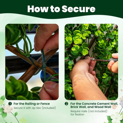Adjustable Privacy Fence Screen with UV-Resistant Artificial Greenery for Balcony & Patio