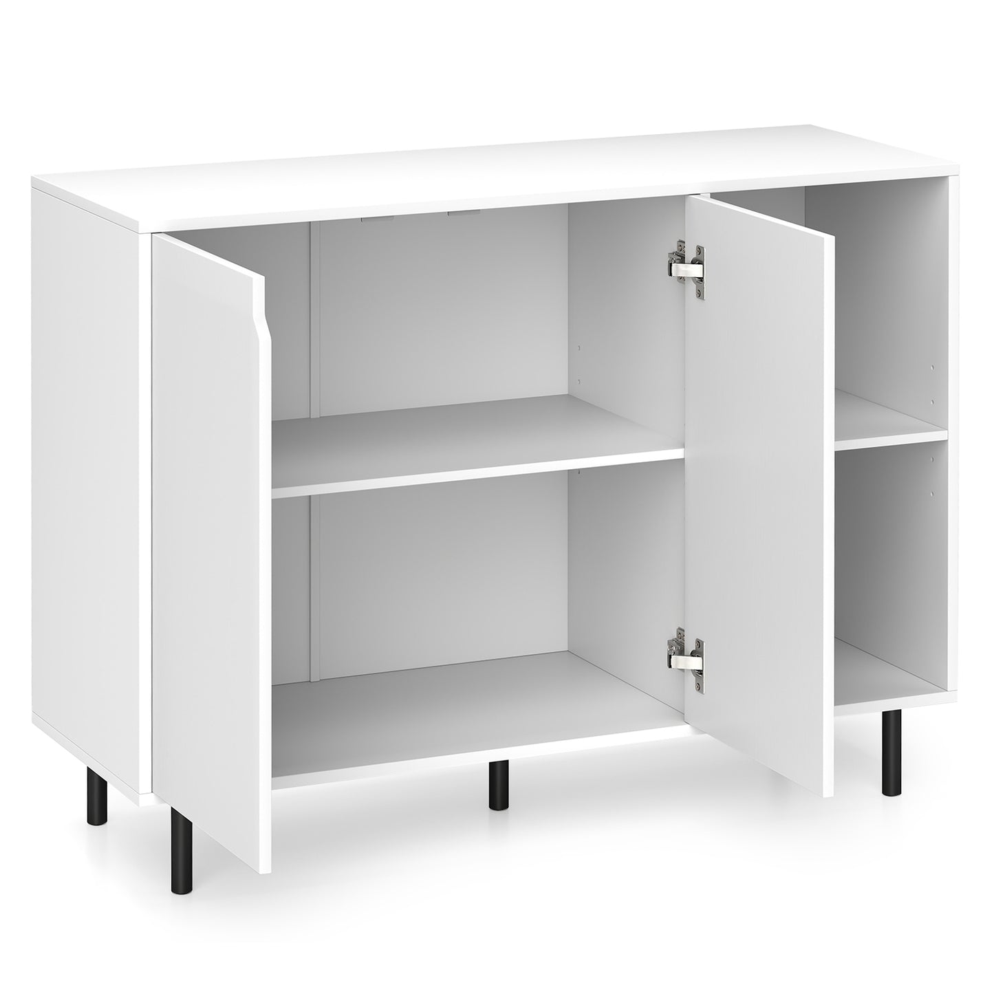 42 Inch Kitchen Sideboard Buffet Cabinet with Adjustable Storage Shelves and Spacious Countertop