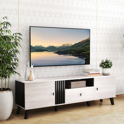 Mid Century Modern Entertainment Console with Storage for TVs up to 80 Inches