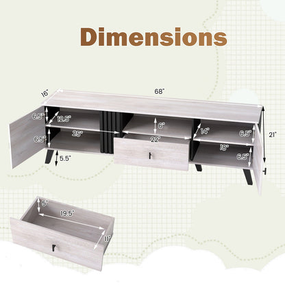 Mid Century Modern Entertainment Console with Storage for TVs up to 80 Inches