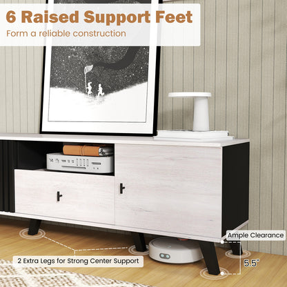 Mid Century Modern Entertainment Console with Storage for TVs up to 80 Inches