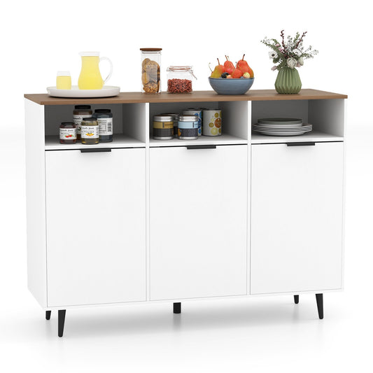 Multi-Compartment Kitchen Sideboard Cabinet with Adjustable Shelves and Secure Storage