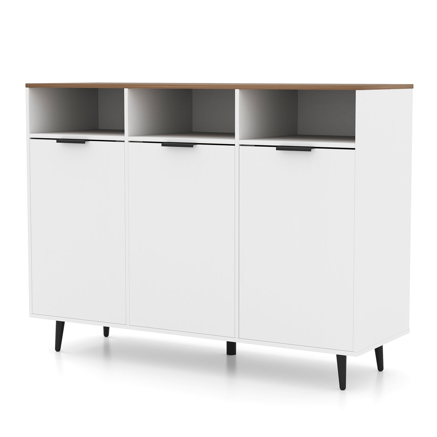 Multi-Compartment Kitchen Sideboard Cabinet with Adjustable Shelves and Secure Storage