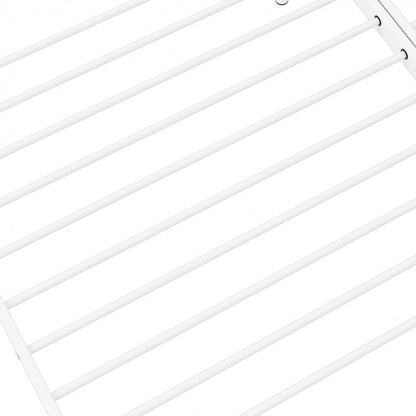 Convertible Metal Daybed with Guardrails and Armrests, Twin Size Bed – White