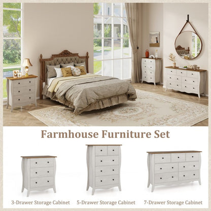Wood Top Dresser with 3 Folding Fabric Drawers and Anti-Tip Safety Features – Grey