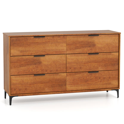 6-Drawer Dresser with Metal Legs and Anti-Tip Kit for Bedroom or Living Room