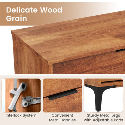 6-Drawer Dresser with Metal Legs and Anti-Tip Kit for Bedroom or Living Room