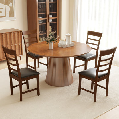 Elegant Wooden Dining Chairs Set of 2 with Rubber Wood Frame and PU Leather Upholstery