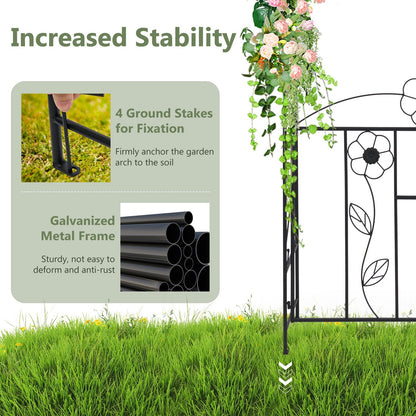 Multifunctional Garden Arbor with Gate, Trellis & Latch for Outdoor Lawn and Garden