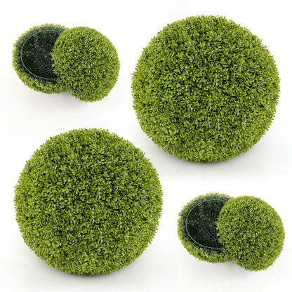 Set of 2 20 Inches Artificial Boxwood Topiary Balls for Outdoor and Indoor Decor