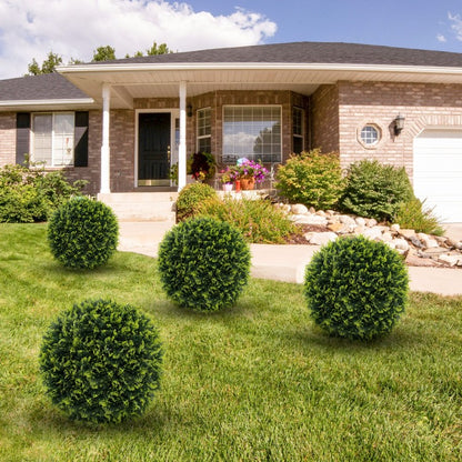 Set of 2 Artificial Cedar Topiary Balls 18/22 Inches for Indoor & Outdoor Decor