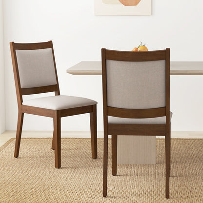 Modern Upholstered Dining Chairs with Padded Backrest - Set of 2