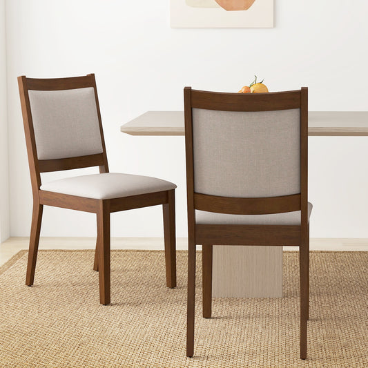 Modern Upholstered Dining Chairs with Padded Backrest - Set of 2